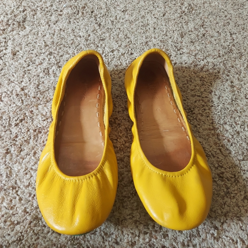 Yellow and teal Ballerina Flats